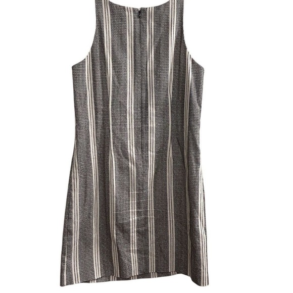 Ann Taylor Women's Size 8 Black & White Striped Shift Dress Knee Length Lined - Picture 5 of 8